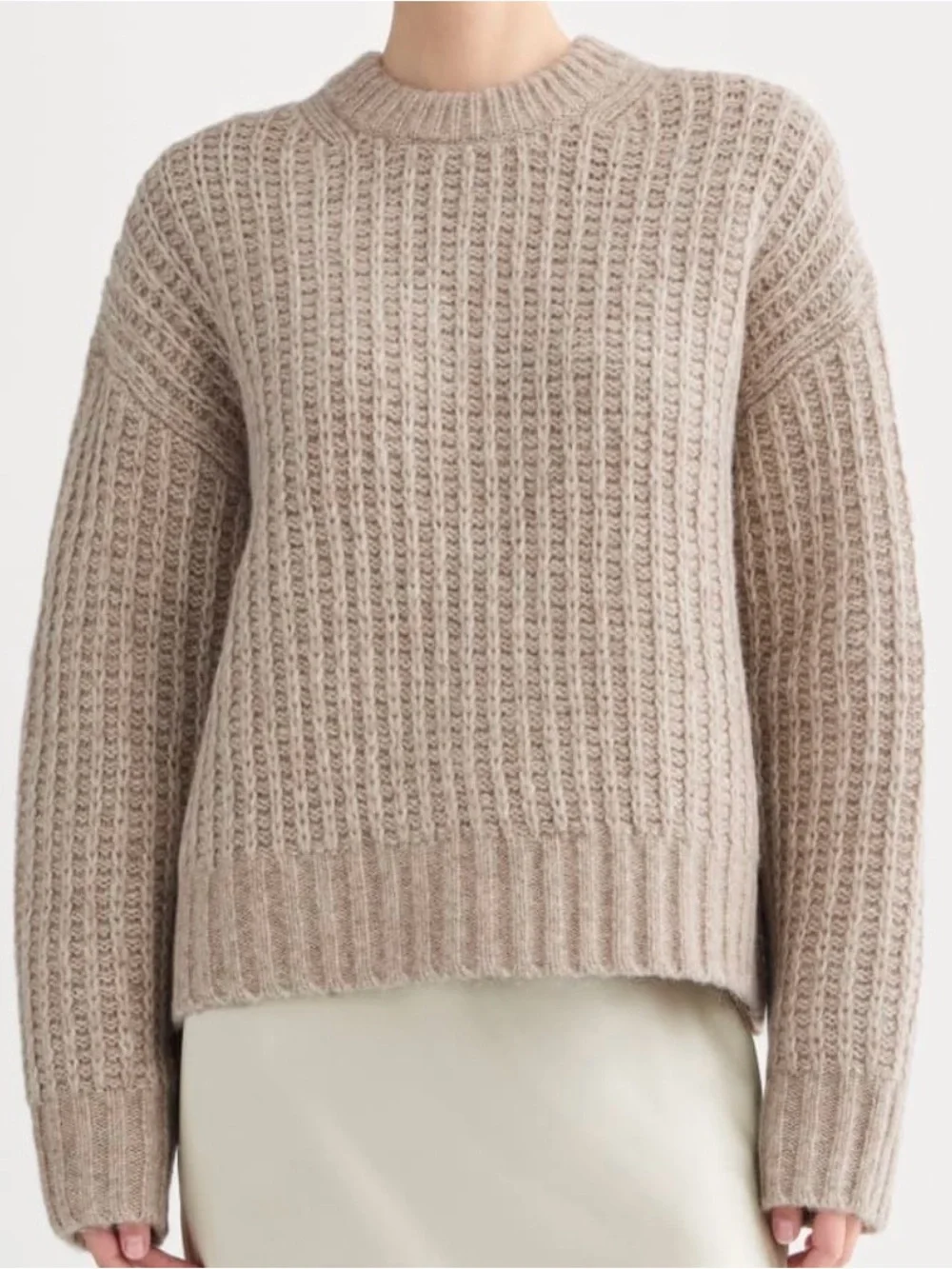 Everlane Waffle Sweater in Cloud | Heathered Oatmeal
